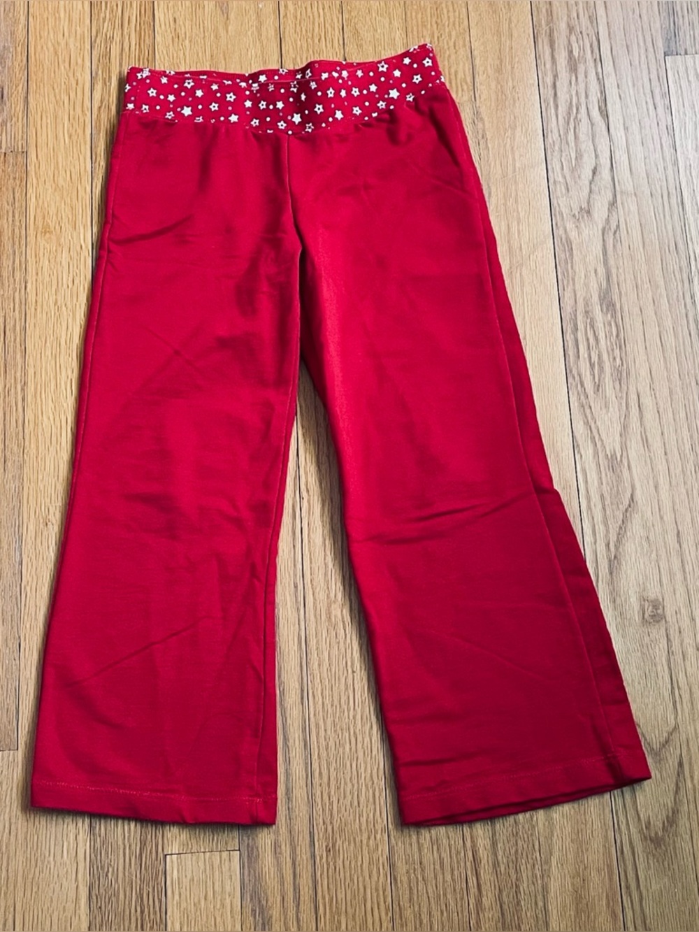 Faded Glory Red Girls Star Waistband Joggers Sweatpants Size S(6-6S)